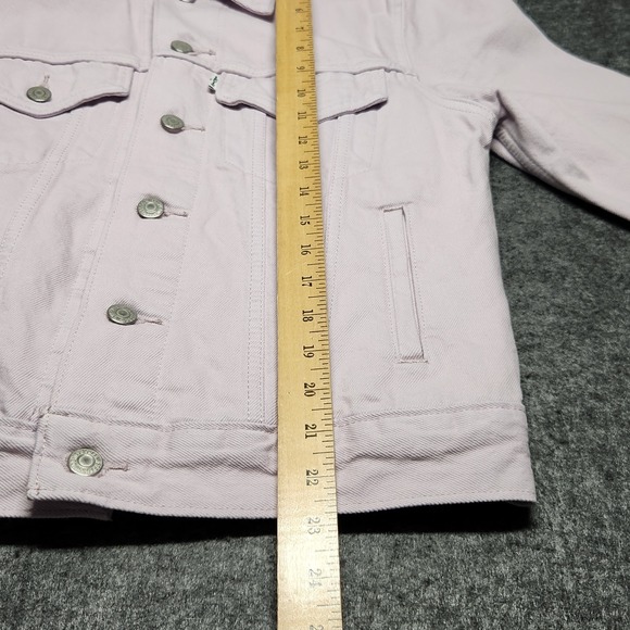 Levis Womens Light Purple Lavendar Colored Denim Jean Jacket Button Down Small - Picture 9 of 9